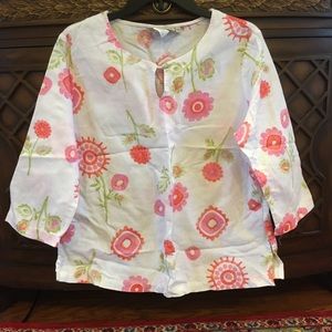2 for $9 - Orchadia floral linen blouse
